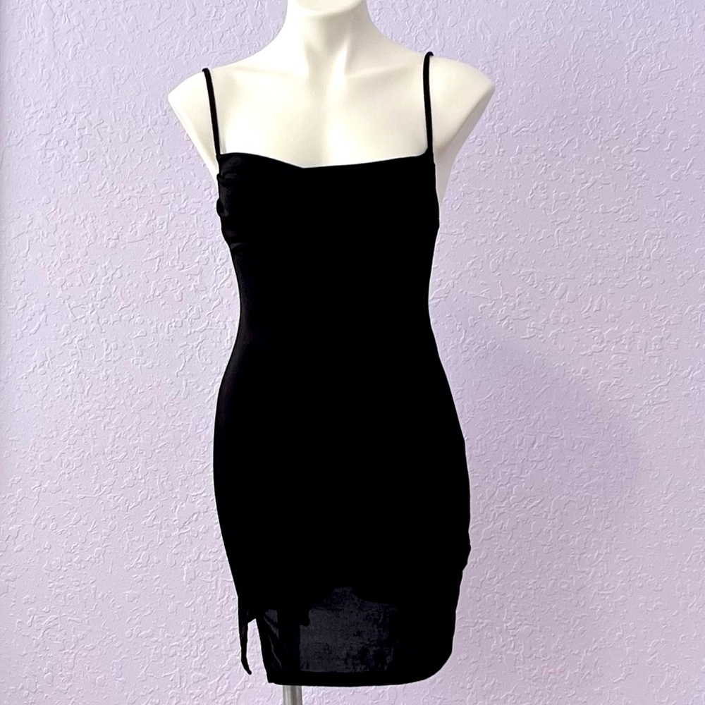 PULL & BEAR SEXY BLACK MINI DRESS WITH STRAPS